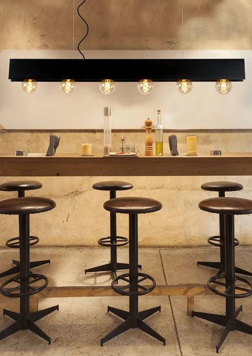 Lucide SURTUS - Pendelleuchten - 6xE27 - Schwarz - Atmosphäre 1